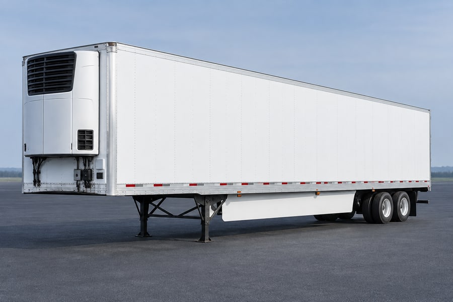 Refrigerated trailer with a refrigeration unit